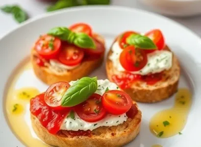 Crostini de fromage de chèvre avec sauce de tomate