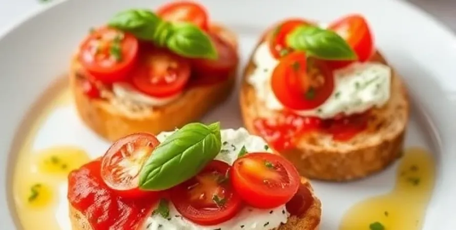 Crostini de fromage de chèvre avec sauce de tomate