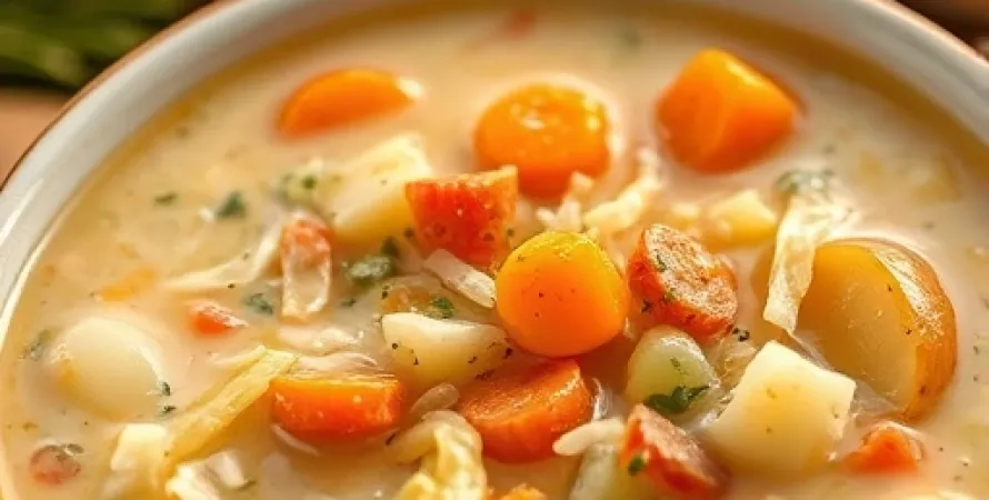 Potage de fromage aux légumes
