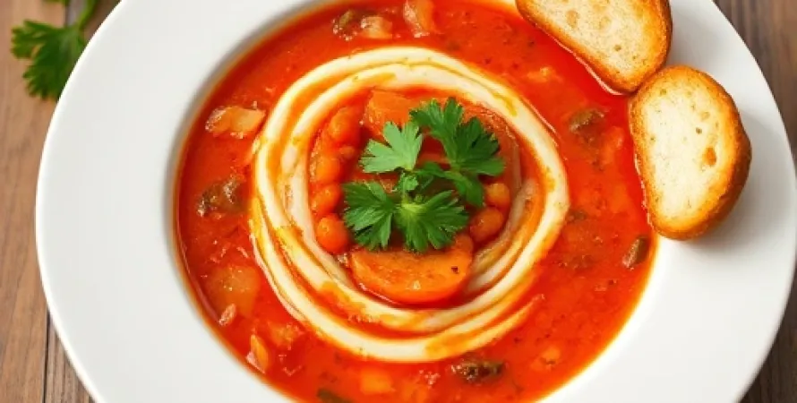 Potage de tomates et oignons