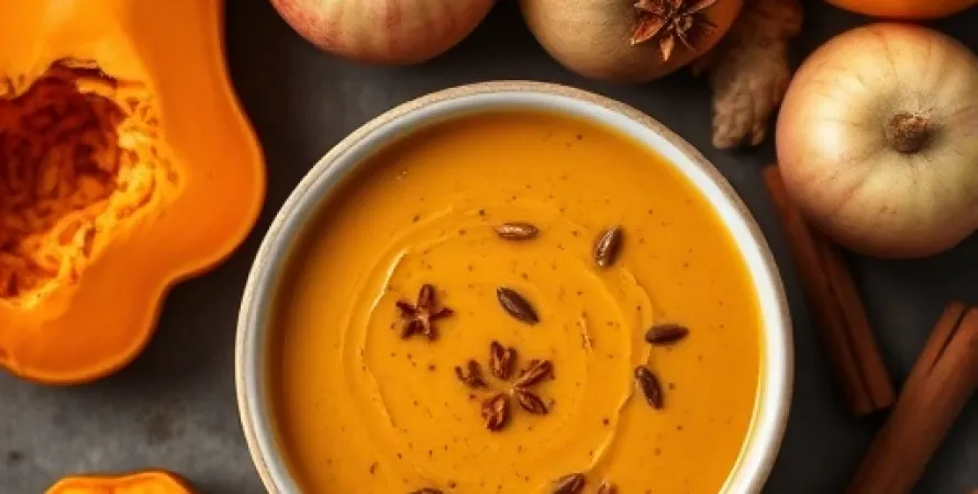 Potage de citrouille aux pommes