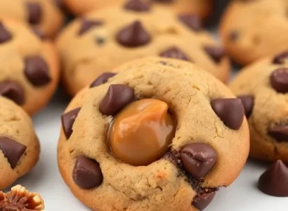 Cookies au chocolat remplis de caramel