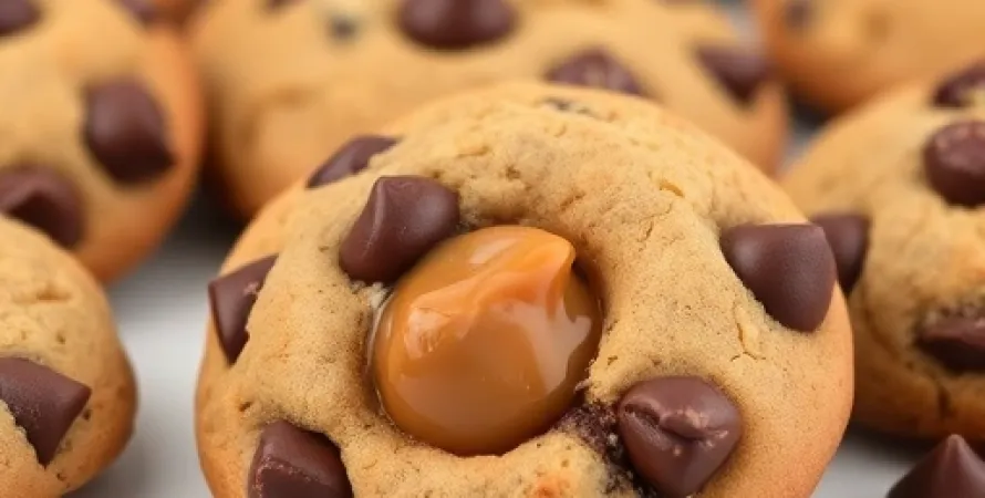 Cookies au chocolat remplis de caramel