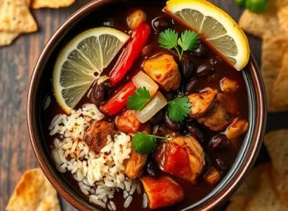 Soupe de poulet noir au haricot