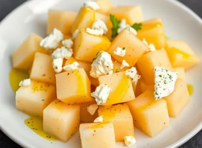 Pastilles de melon au fromage de chèvre