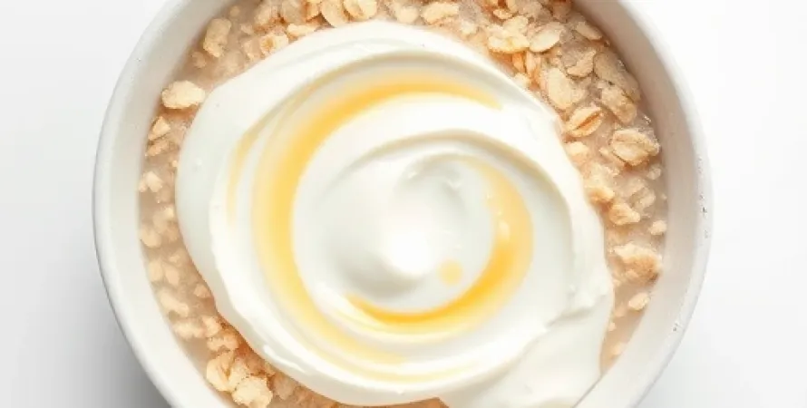 Petit déjeuner au yogourt et son d'avoine