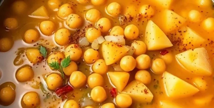 Potage de pois chiches et pommes de terre