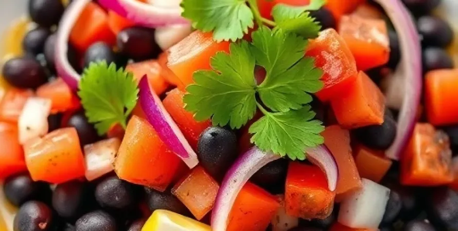 Salsa aux haricots noirs et coriandre