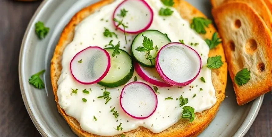 Tartine au fromage de chèvre