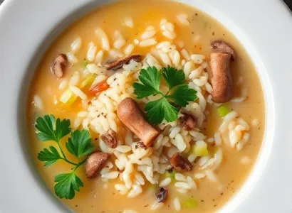 Soupe de riz sauvage au xérès