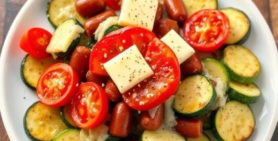 Lunch de zucchini et tomates