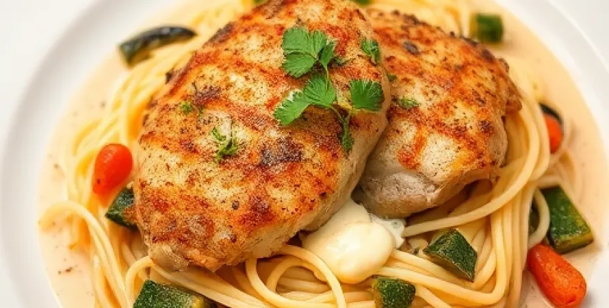 Poulet épicé aux spaghettis