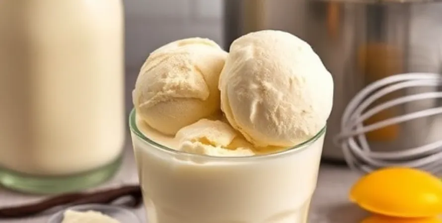 Glace à la vanille au lait malté