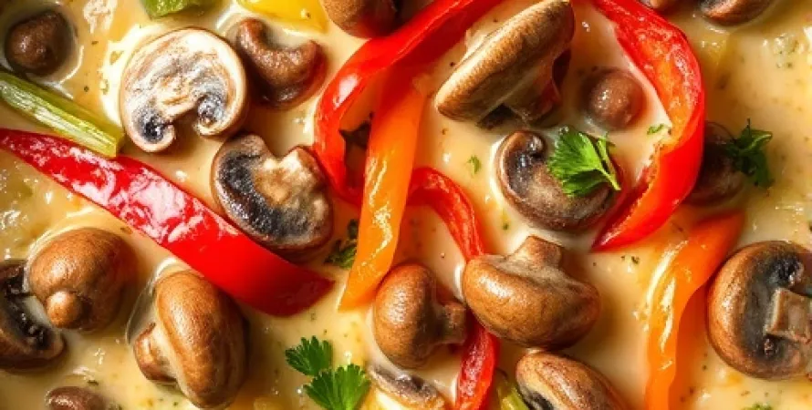 Casserole de champignons et poivrons végétarien