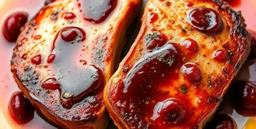 Côtes de porc à la sauce aux cerises