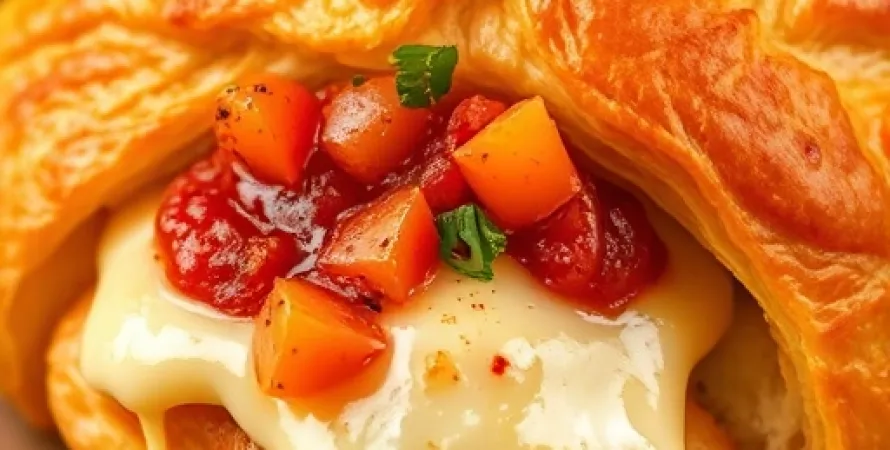 Croissant au fromage et salsa