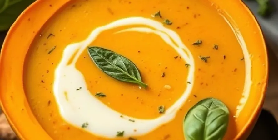Potage de citrouille aux herbes