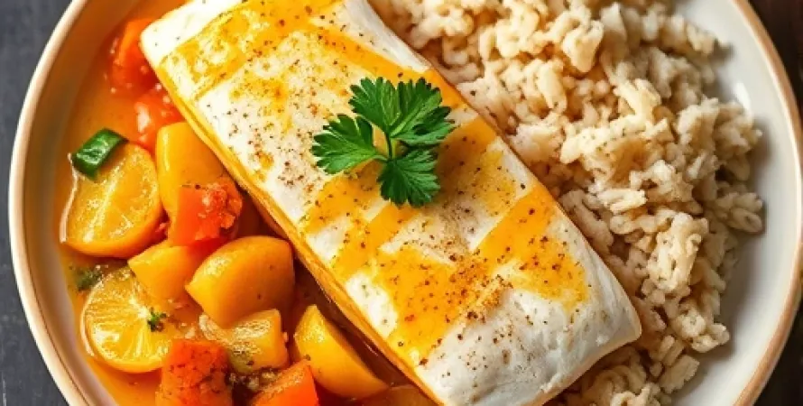 Poisson tilapia au fumet d'orange