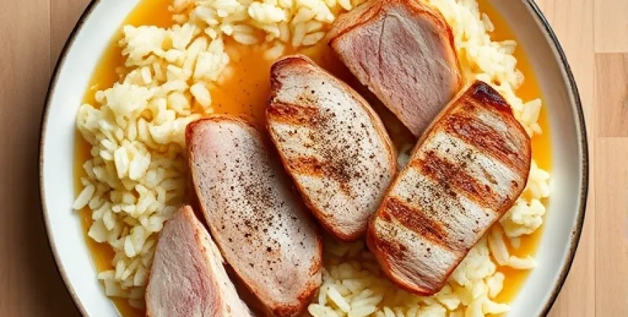 Côtes de porc au riz à l'orange