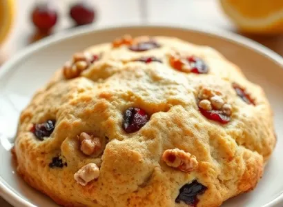 Scones au citron et aux cerises sèches