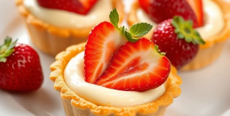 Tartes au fromage et aux fraises