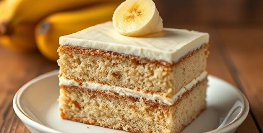 Gâteau banane crémeux