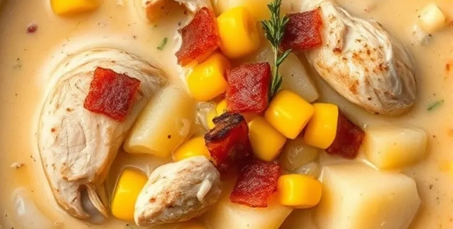 Potage au poulet et mais