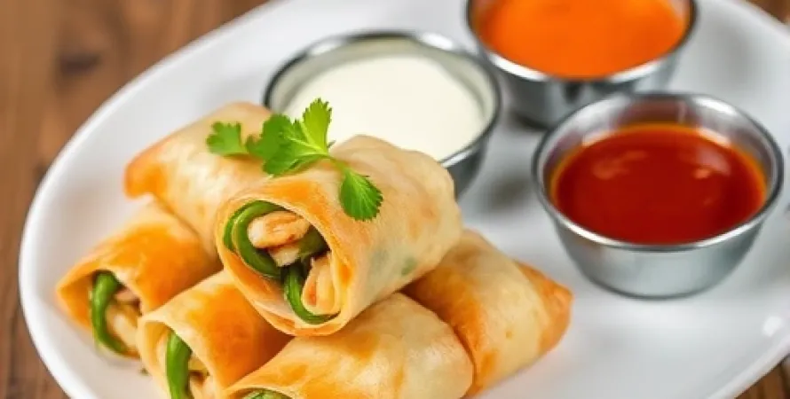 Rouleaux de crabe et d'asperges