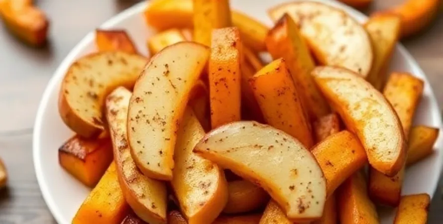 Frites de courge au four avec pommes