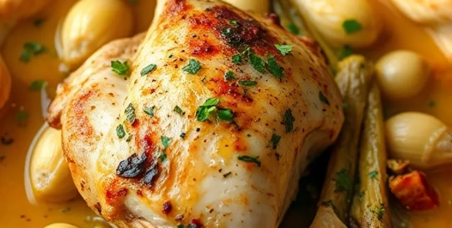 Poulet et feuillettes aux artichauts