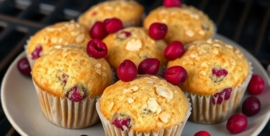 Muffins au citron et aux cranberries