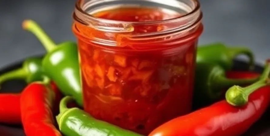 Confiture de poivrons chauds