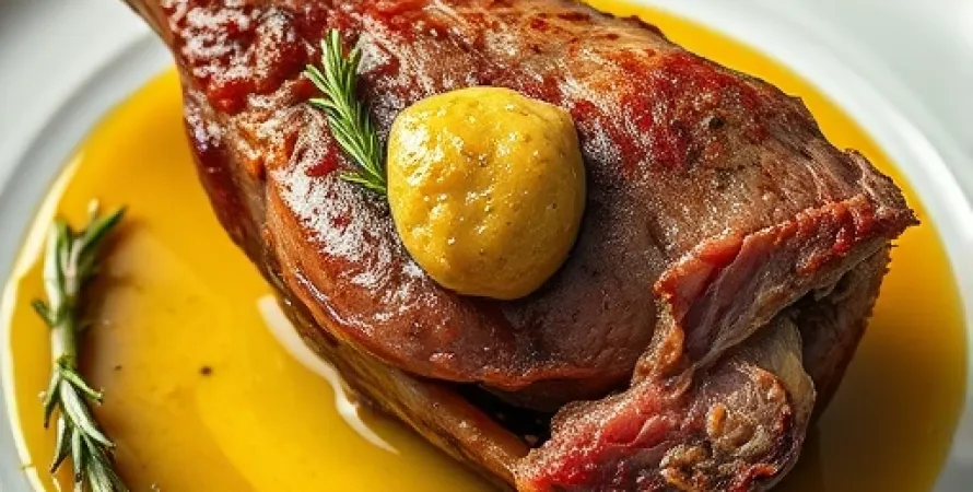 Gigot d'agneau à la sauce à l'ail