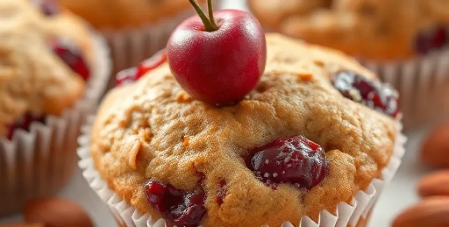 Muffins aux Cerises et Amandes