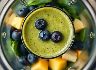 Smoothie de fruits et d'épinard