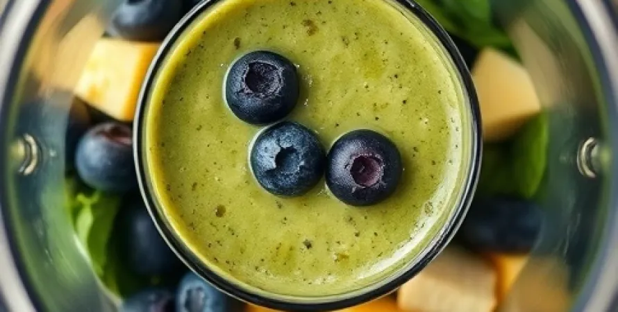 Smoothie de fruits et d'épinard