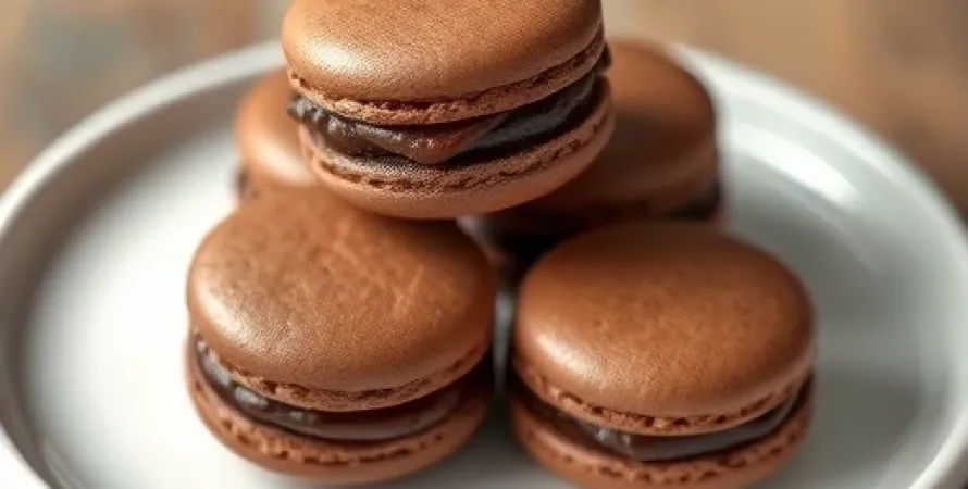 Macarons au chocolat cru