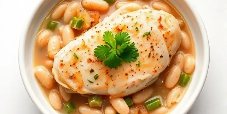 Poulet blanc aux haricots