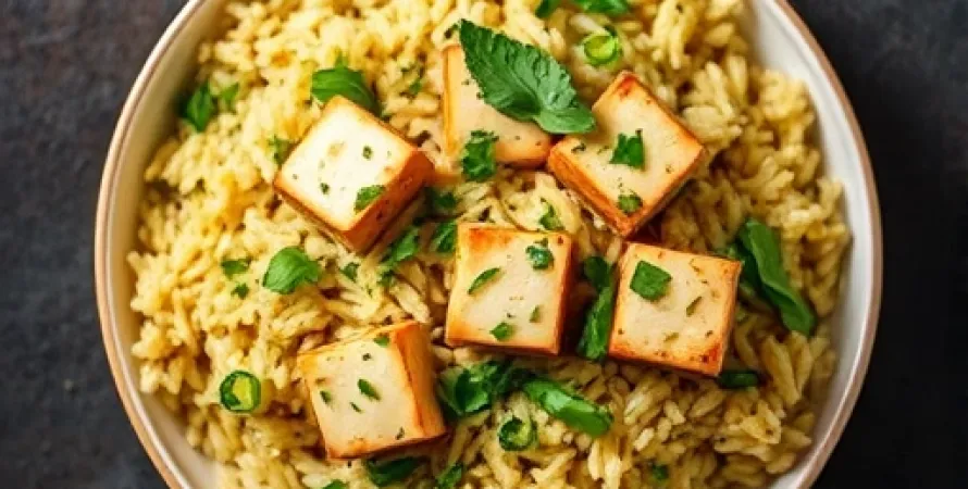 Tofu au riz aux herbes