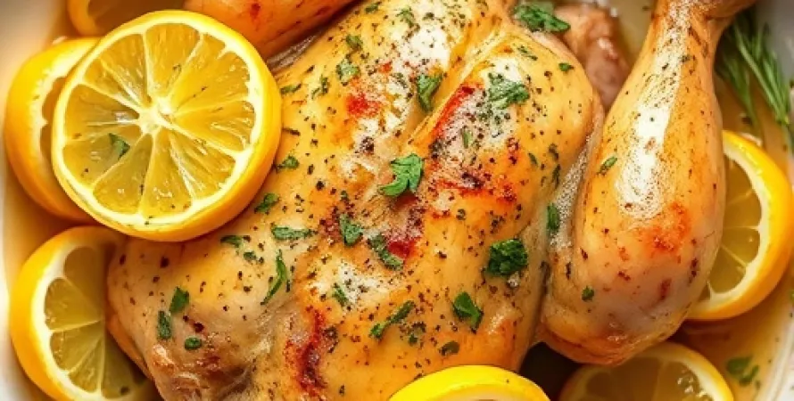Poulet aux citrons et à l'ail