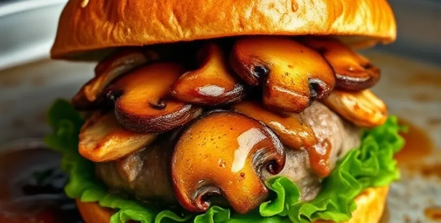 Burgers de porc aux champignons et ail