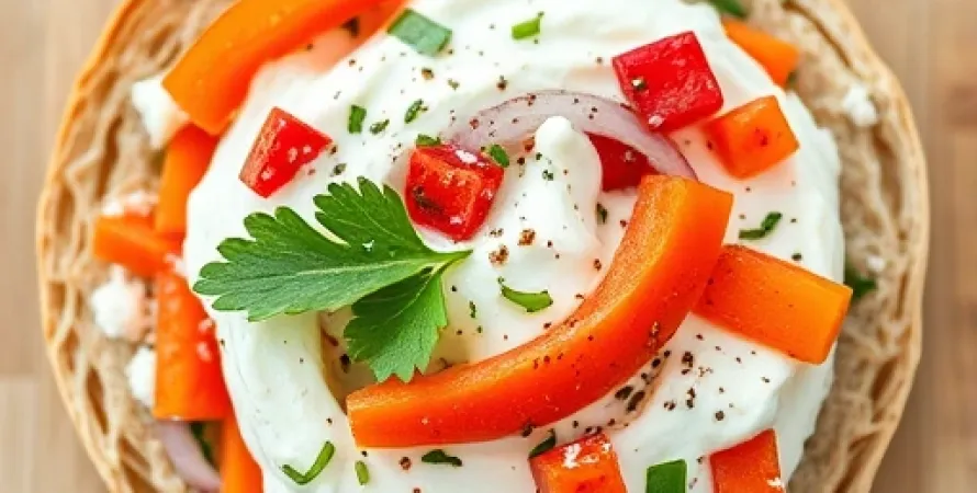 Tartinade de légumes sur bagel complet