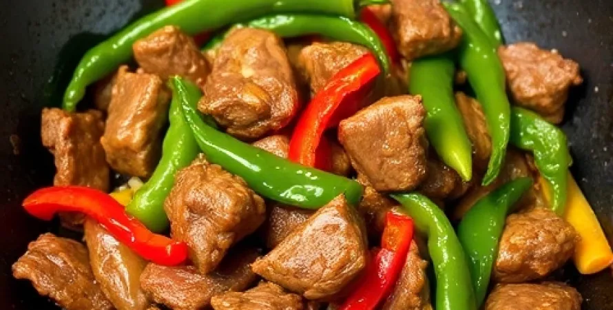 Boeuf sauté aux poivrons