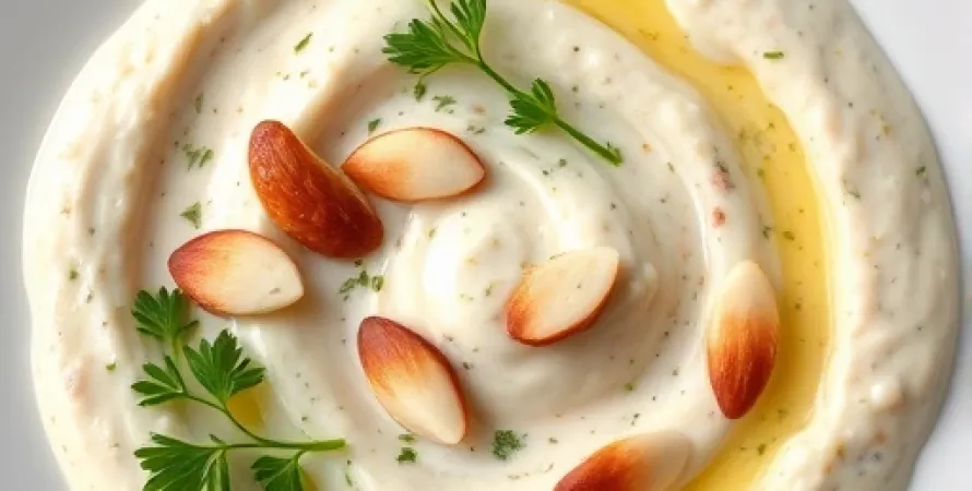 Dip aux amandes et ail rôti