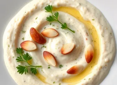 Dip aux amandes et ail rôti