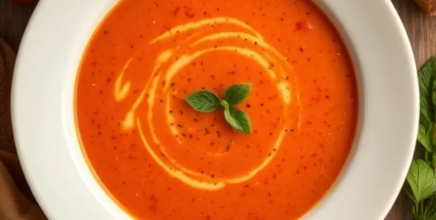 Potage crémeux de tomates