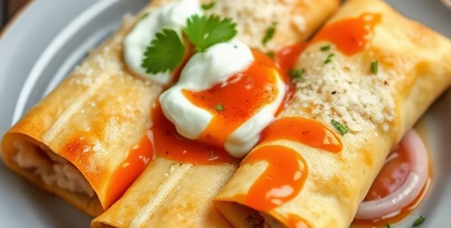 Chimichangas au poulet et fromage