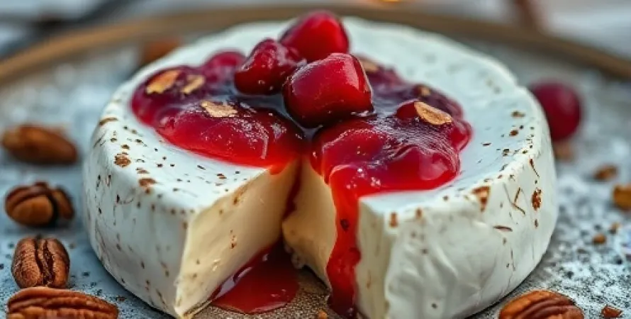 Brie aux cranberries et noix de pecan