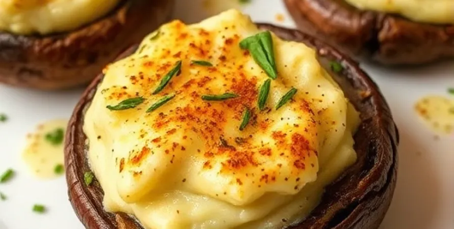 Champignons Portobello farcis aux pommes de terre