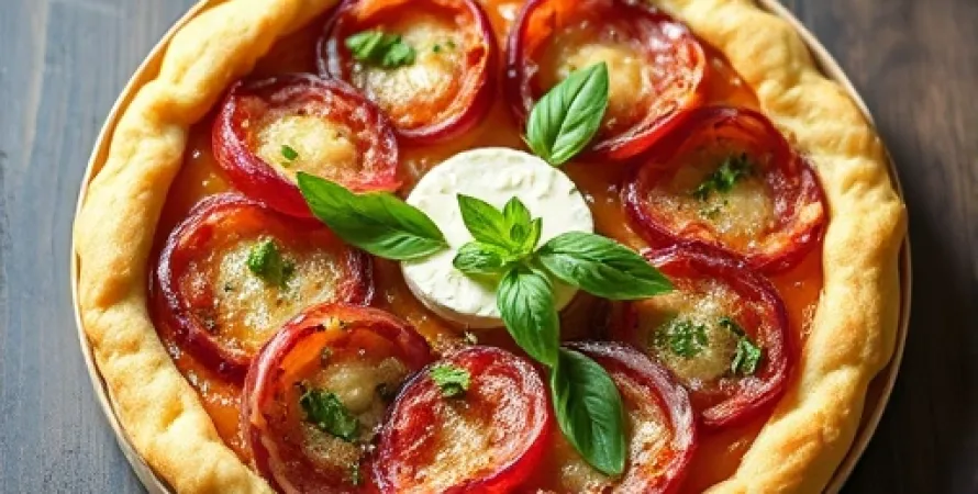 Tarte aux oignons rouges et fromage de chèvre
